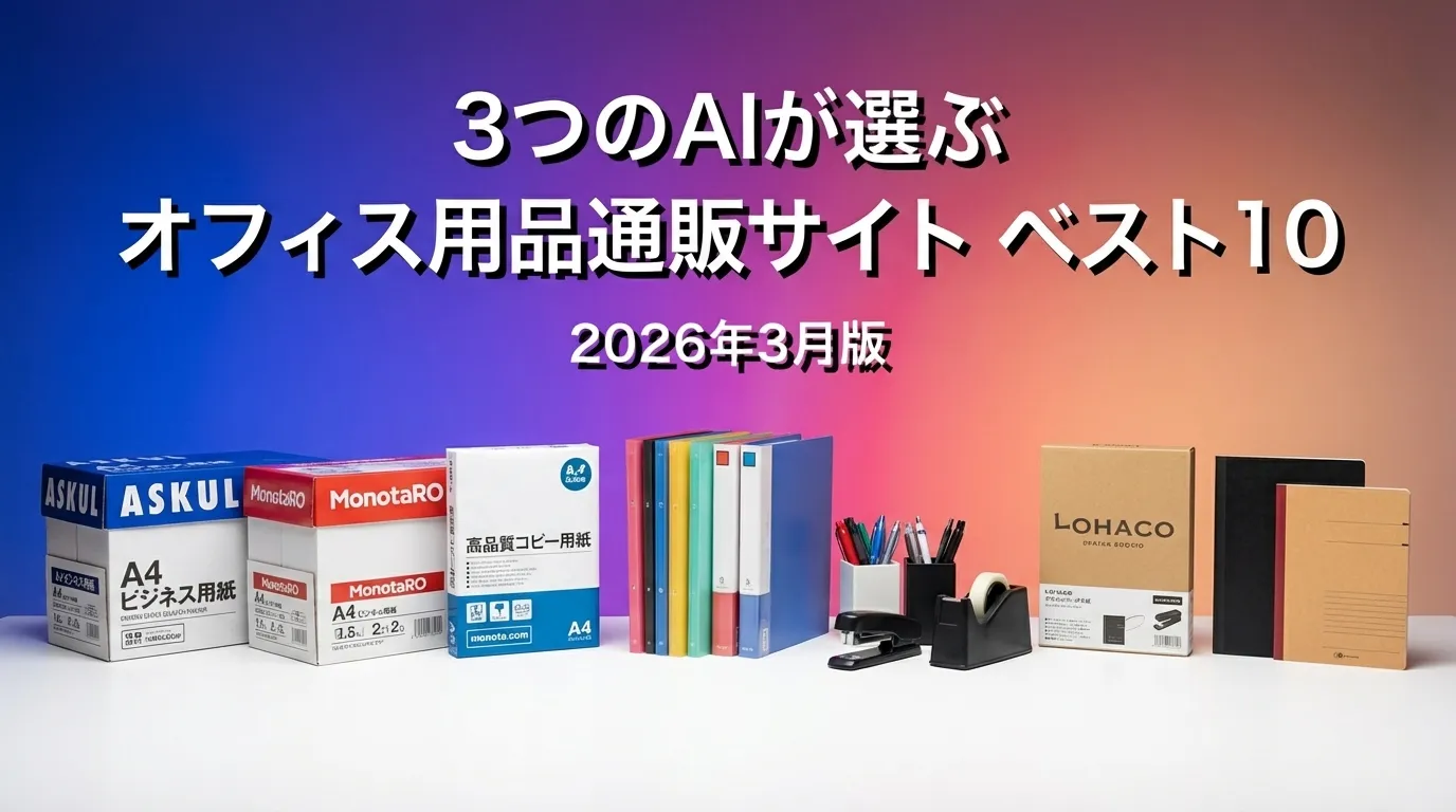 2026年3月版オフィス用品通販サイトおすすめAIランキング
